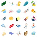 Gladness icons set, isometric style