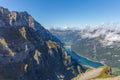 Glaernisch mountain and lake kloental with blue sky Royalty Free Stock Photo