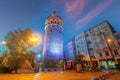 Glalaga Tower in downtown Istanbul cityscape in Turkey Royalty Free Stock Photo