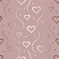 Glam heart seamless pattern. Pink hearts with marble effect. Beauty soft background. Repeated patterns. Elegant texture. Repeating