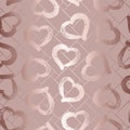 Glam heart seamless pattern. Pink hearts with marble effect. Beauty soft background. Repeated patterns. Elegant texture. Repeating