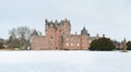 Glamis Castle in winter Royalty Free Stock Photo