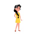 glamor lady on fashion show cartoon vector