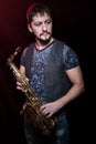 Glamor portrait of saxophonist