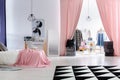 Glamor woman`s bedroom with wardrobe Royalty Free Stock Photo