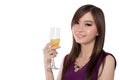 Glamorous Asian girl smile, isolated on white Royalty Free Stock Photo