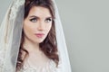 Glamorous bride woman with makeup and veil