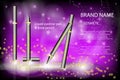 Glamorous eyeliner pen and brow pencil on the sparkling effects