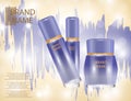 Glamorous face Beauty Care Products Packages on the sparkling e