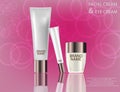 Glamorous face Beauty Care Products Packages on the sparkling