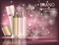 Glamorous facial treatment essence set on the sparkling effects