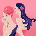 Glamorous Fashion And Beauty Girls Ilustration