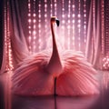 A glamorous flamingo in a sparkling evening gown, dancing under the stars3