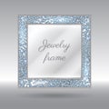 Glamorous Frame With Sparkling Scattered Diamonds. Royalty Free Stock Photo