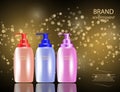 Glamorous Hair Care Products Packages on the sparkling effects background.