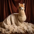 Glamorous Hollywood Portraits: Alpaca Wrapped In Blankets