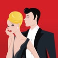 Glamorous Lady With Blonde Updo And Man in Tuxedo Suit