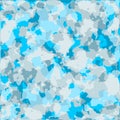 Glamorous large sky blue camouflage pattern