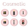 Glamorous make-up icons set. Concept cosmetic, makeup, mascara vector best vector icon