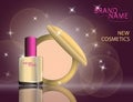 Glamorous nail lacquer, perfume and lipstick on the sparkling Royalty Free Stock Photo