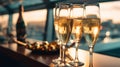 Glamorous Night: Luxury Evening Party on a Cruise Yacht, Set in Motion by Champagne Delights. created with Generative AI