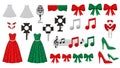 Glamorous Performance and Festive Fashion Icon Set Royalty Free Stock Photo