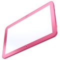 Glamorous pink tablet PC isolated on white background. Abstract