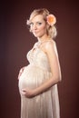 Glamorous portrait of a pregnant blonde Royalty Free Stock Photo