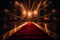 Glamorous Red carpet blurred glowing. Generate Ai