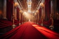 Glamorous Red carpet blurred shine. Generate Ai