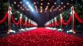 Glamorous Red Carpet Event at Night. Generative ai Royalty Free Stock Photo