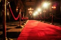 Glamorous Red Carpet Illuminated By Spotlights, Hosting Vip Occasions
