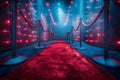 Glamorous Red Carpet Premiere Under the Stars. Concept Red Carpet Event, Glamorous Fashion, Royalty Free Stock Photo