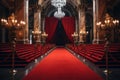 Glamorous Red carpet stage. Generate Ai