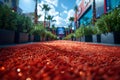 Concept Red Carpet Events, Glamorous Glamorous Red Carpet Walkway at Starstudded Awards Gala Royalty Free Stock Photo