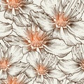 Glamorous seamless background with blooming flower