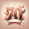 Glamorous 70th Celebration Graphic with Copyspace Royalty Free Stock Photo