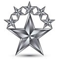 Glamorous vector template with pentagonal silvery star symbol, b