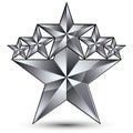 Glamorous vector template with pentagonal silvery star symbol, b