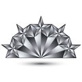 Glamorous vector template with pentagonal silvery stars, best for use in web and graphic design. Conceptual gray 3d heraldic icon