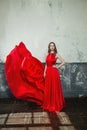 Glamorous Woman in Elegant Red Dress Royalty Free Stock Photo