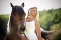 Glamorous woman with horse Royalty Free Stock Photo