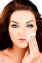 Glamorous woman removing her make up Royalty Free Stock Photo
