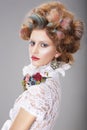 Glamorous Woman with Stylized Fanciful Coiffure Royalty Free Stock Photo