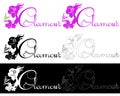 Glamour abstract emblem with fairy and butterfly for beauty salon.