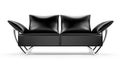 Glamour black leather sofa isolated on white Royalty Free Stock Photo