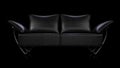 Glamour black leather sofa over black background Royalty Free Stock Photo