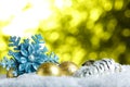 Glamour Christmas Eve Decoration Close up View Royalty Free Stock Photo