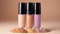 Glamour collection beauty products for women, elegant and shiny generated by AI