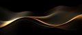 Glamour Gold Black wave design, Abstract Gold Waves. Generative Ai